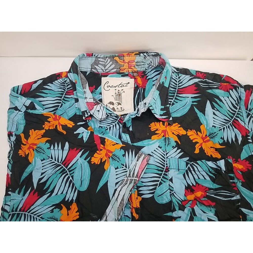 Coastal Mens Hawaiian Shirt Button Up Short Sleeve‎ 2XL XXL